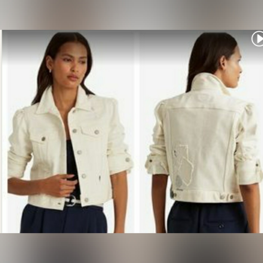 Lauren Ralph Lauren Puff Sleeve Denim Jacket.